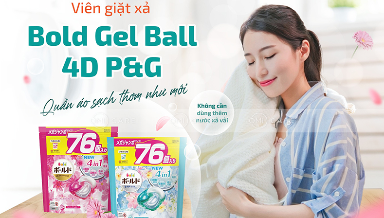 Viên giặt xả Bold Gel Ball 4D P&G - Quần áo sạch thơm, bảo vệ máy giặt 