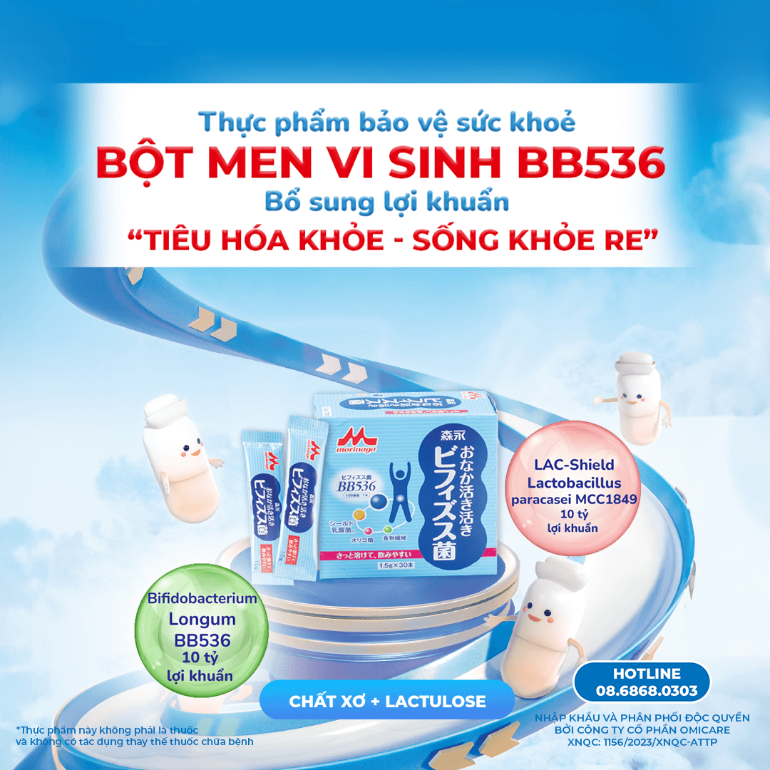 Thực phẩm bảo vệ sức khỏe Bột men vi sinh BB536 Morinaga Nhật Bản | OmiCare