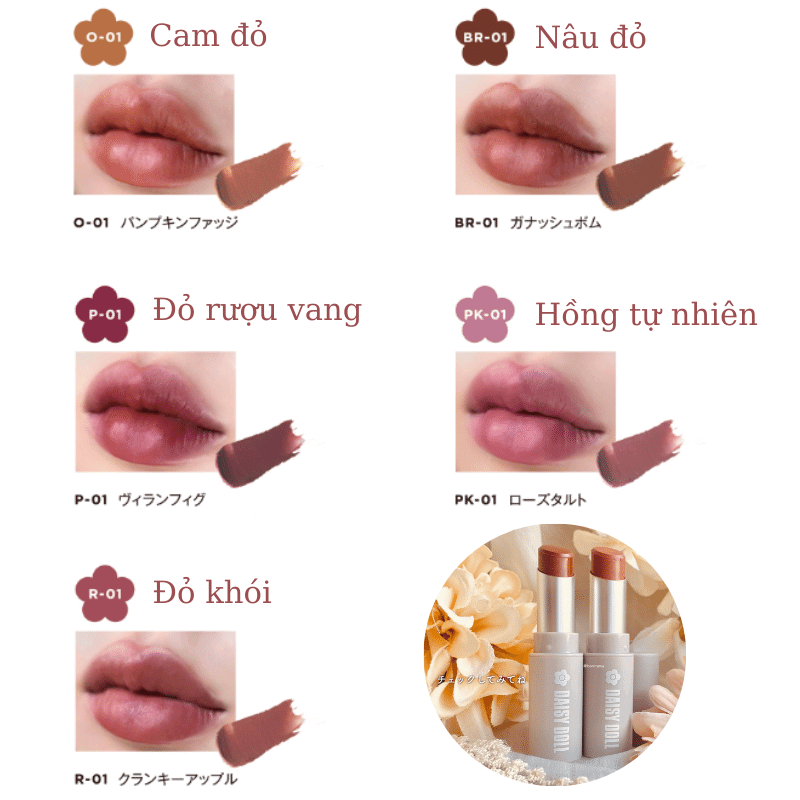 Son lì bền màu Daisy Doll