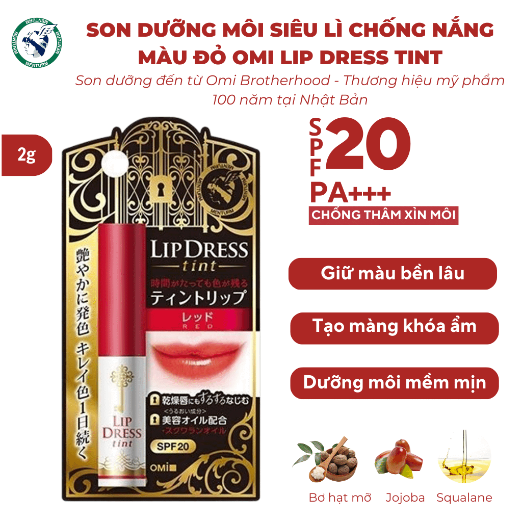 SON DƯỠNG MÔI SIÊU LÌ CHỐNG NẮNG MÀU ĐỎ OMI LIP DRESS TINT | OmiCare