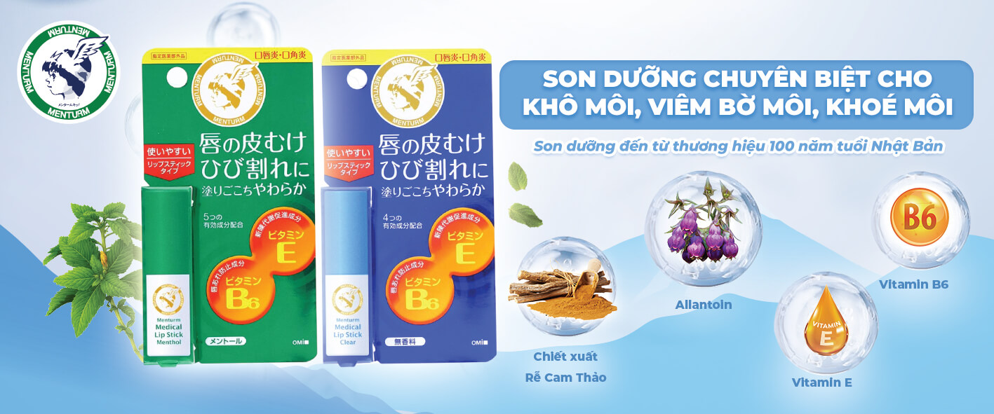 Son dưỡng không mùi chống nứt nẻ môi OMI MENTURM | OmiCare