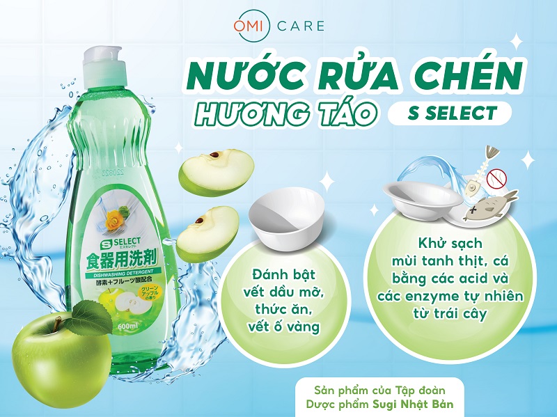 Nước rửa chén S Select hương táo
