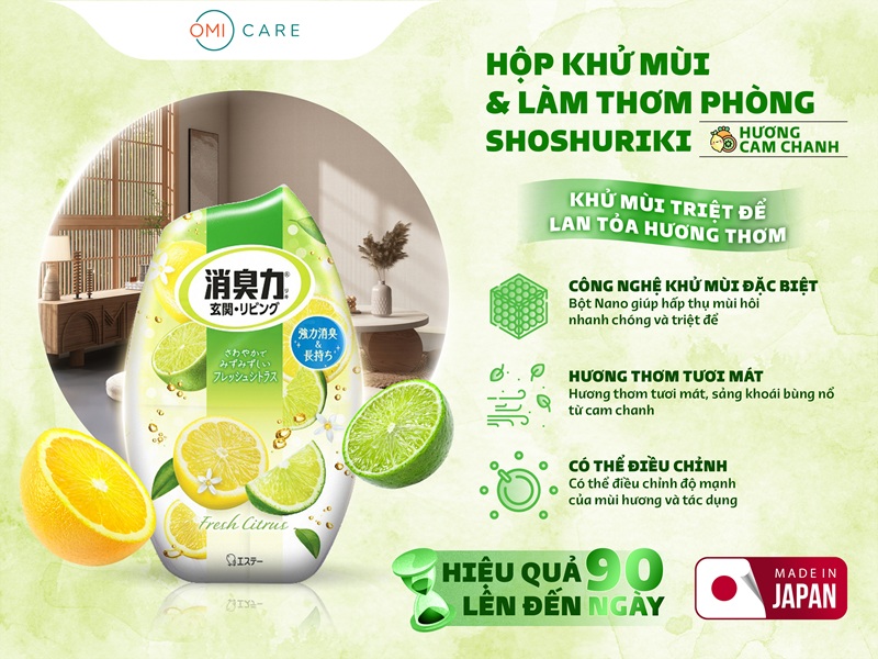 Hộp Khử Mùi & Làm Thơm Phòng Shoshuriki Hương Cam Chanh